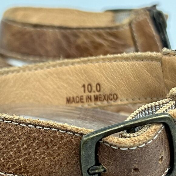 Bed Stu Women's Size 10 Brown Leather Gladiator Sandals Zip Back Buckle Boho - Picture 8 of 9